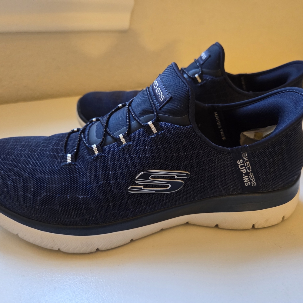 Skechers Women's Navy Slip-Ins Shoes - Picture 2 of 5